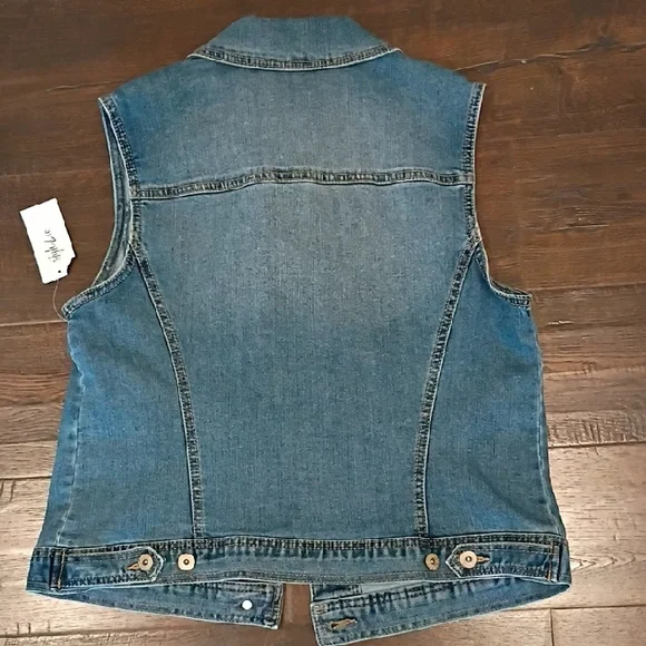 NWT Denim Vest Size Medium Grudge Indie - Picture 4 of 6